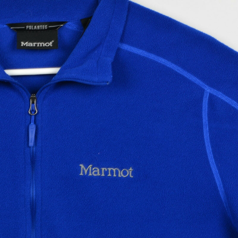 Marmot Polartec Men's Large Half Zip Blue Pullover Base Layer Fleece Jacket