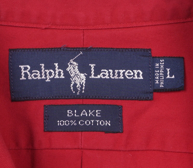 Polo Ralph Lauren Men's Large Blake Solid Red Short Sleeve Button-Down Shirt