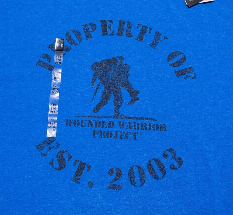 Under Armour Wounded Warrior Project T-Shirt Men's 3XL Long Sleeve HeatGear Blue