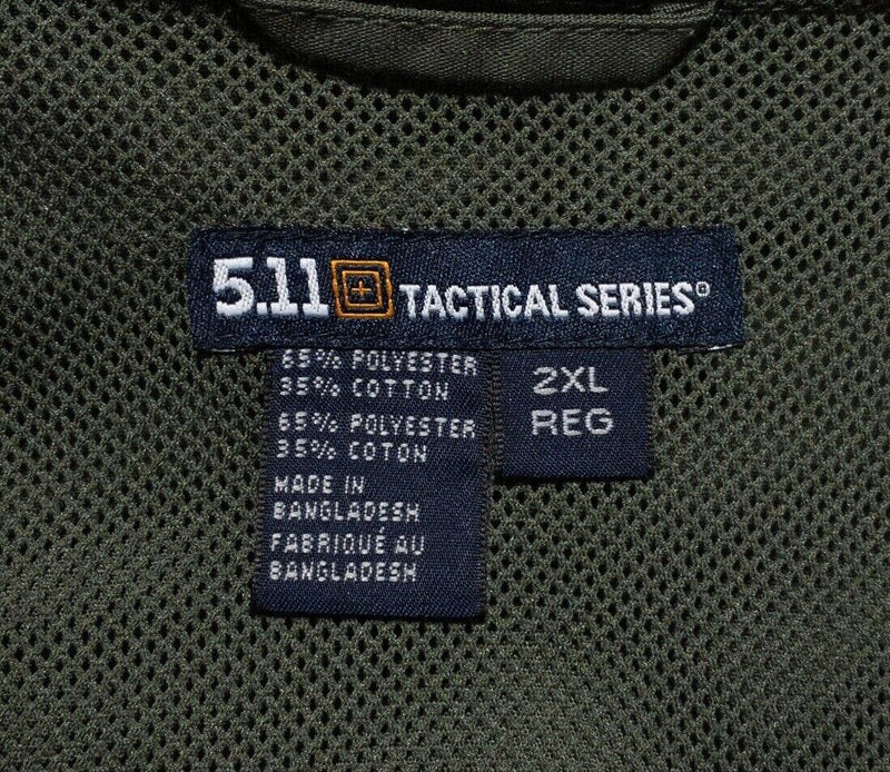 5.11 Tactical Shirt 2XL Mens Vented Conceal Carry Taclite Pro Short Sleeve Green