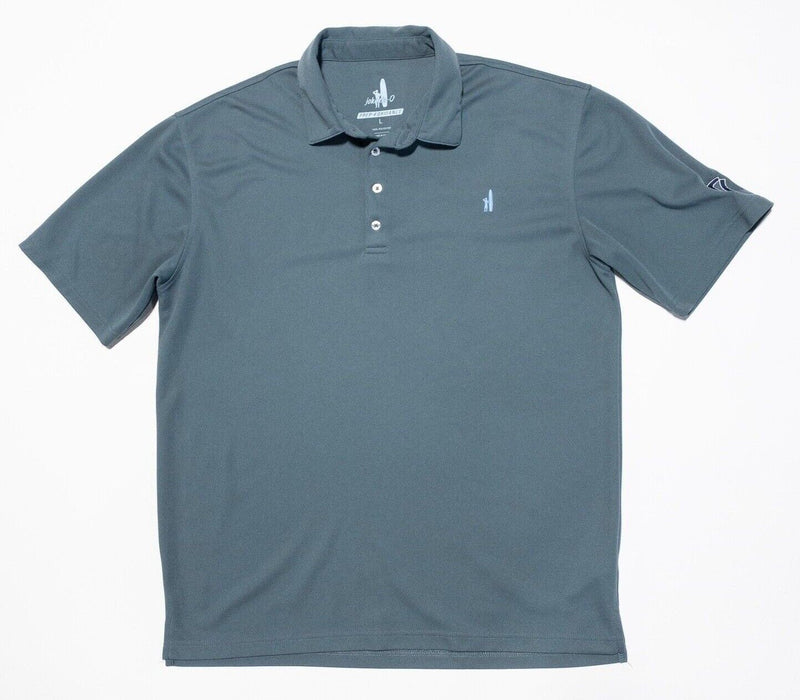 johnnie-O Prep Formance Large Mens Golf Polo Shirt Solid Green Polyester Wicking