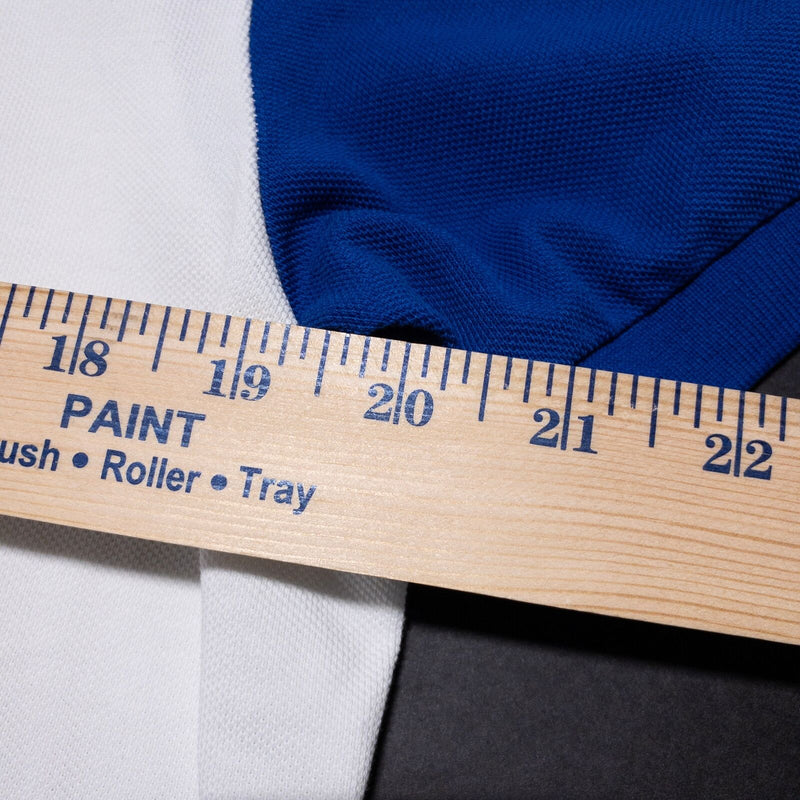 Hugo Boss Colorblock Polo Shirt Men's Large White Blue Pink Logo Short Sleeve