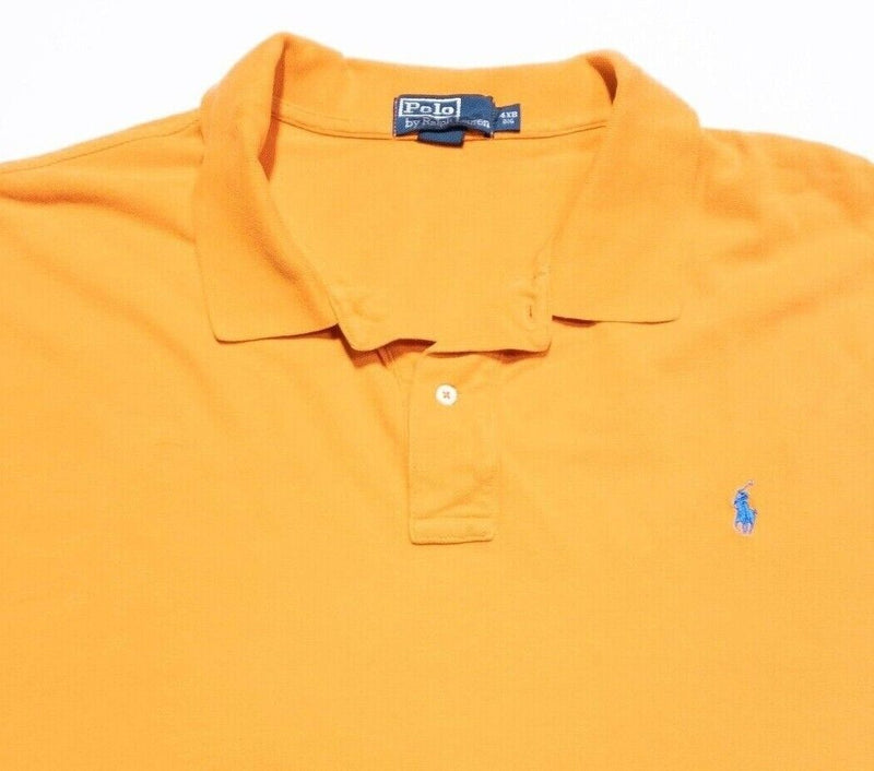 Polo Ralph Lauren 4XB Polo Shirt Men's Big & Tall Solid Orange Pony Short Sleeve