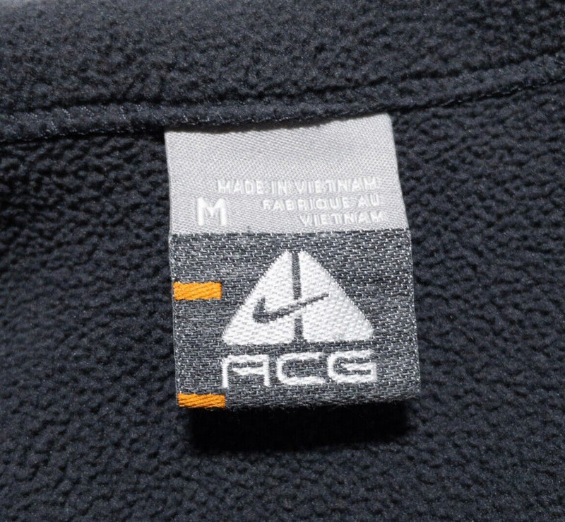 Nike ACG Fleece Pullover Jacket Men's Medium 1/4 Zip Dark Gray Y2K Zip Pocket