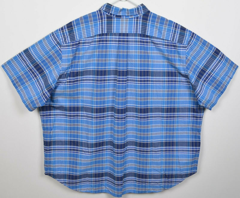 Polo Ralph Lauren Men's 3XB (3XL Big) Blue Plaid Pony Button-Down Shirt