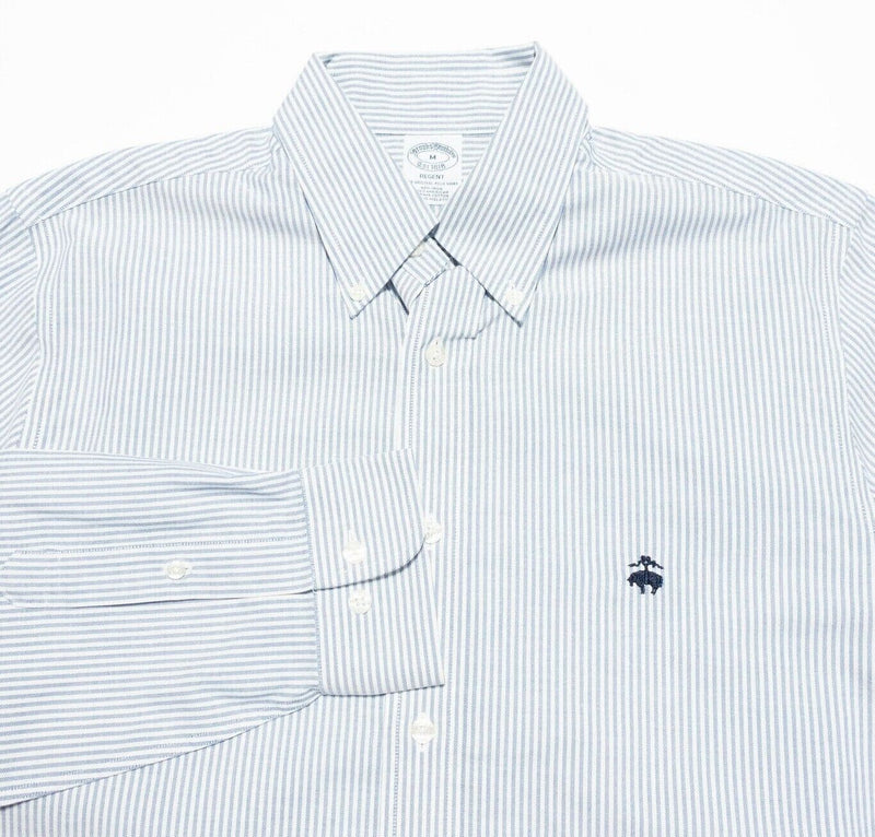 Brooks Brothers Regent Medium Men's Shirt Long Sleeve Blue Stripe Button-Down
