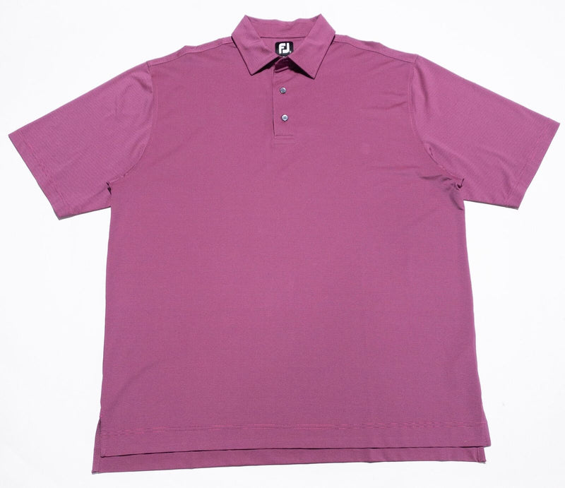 FootJoy Golf Polo Shirt Men's XL Pink/Red Striped Wicking Stretch Performance
