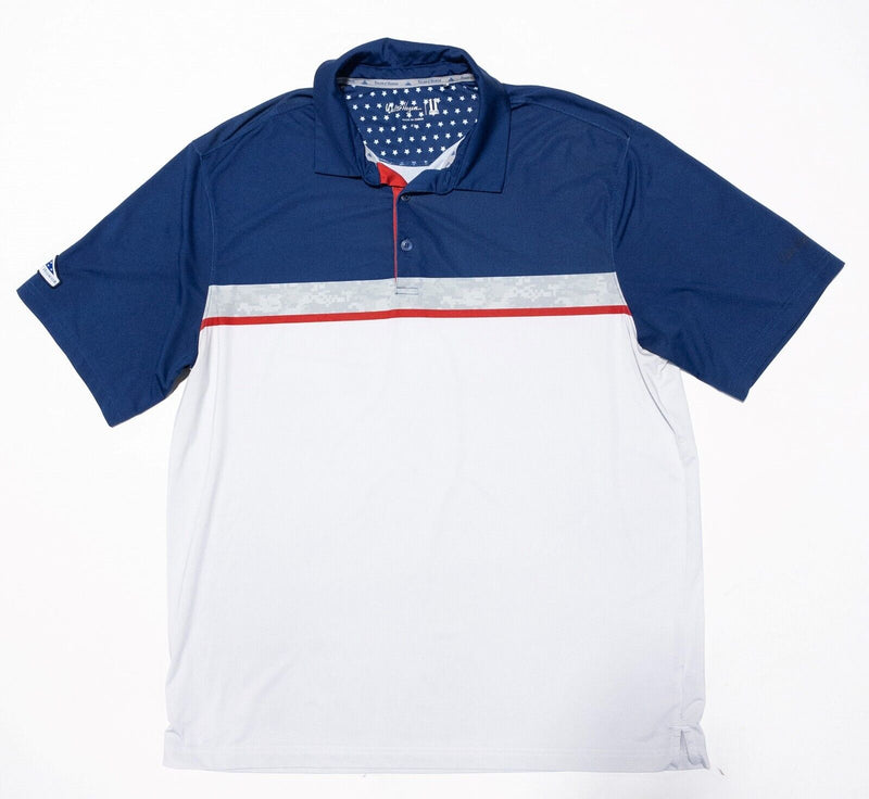 Walter Hagen Folds of Honor XL Men's Polo Golf Red White Blue Wicking Patriotic