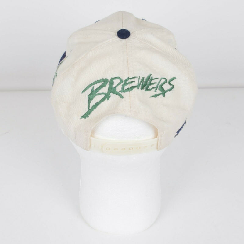 Vtg 90s Milwaukee Brewers Men's Wool Blend Retro Logo Snapback Hat