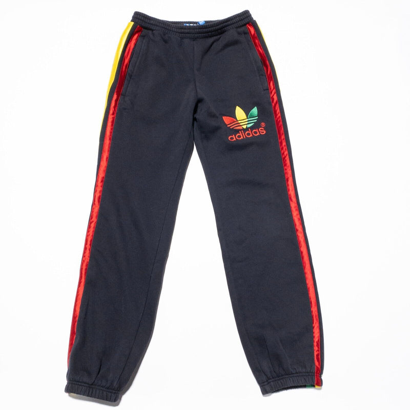 adidas Rasta Sweatpants Mens Small Logo Black Striped Jamaica Reggae Track Pants