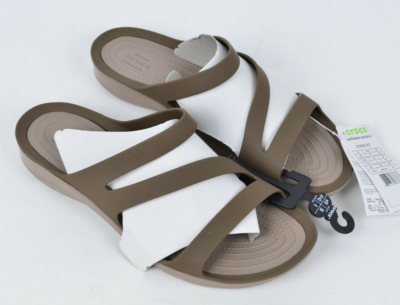 Crocs Women's US 10 Swiftwater Sandal Walnut Brown Standard Fit Strappy Sandal