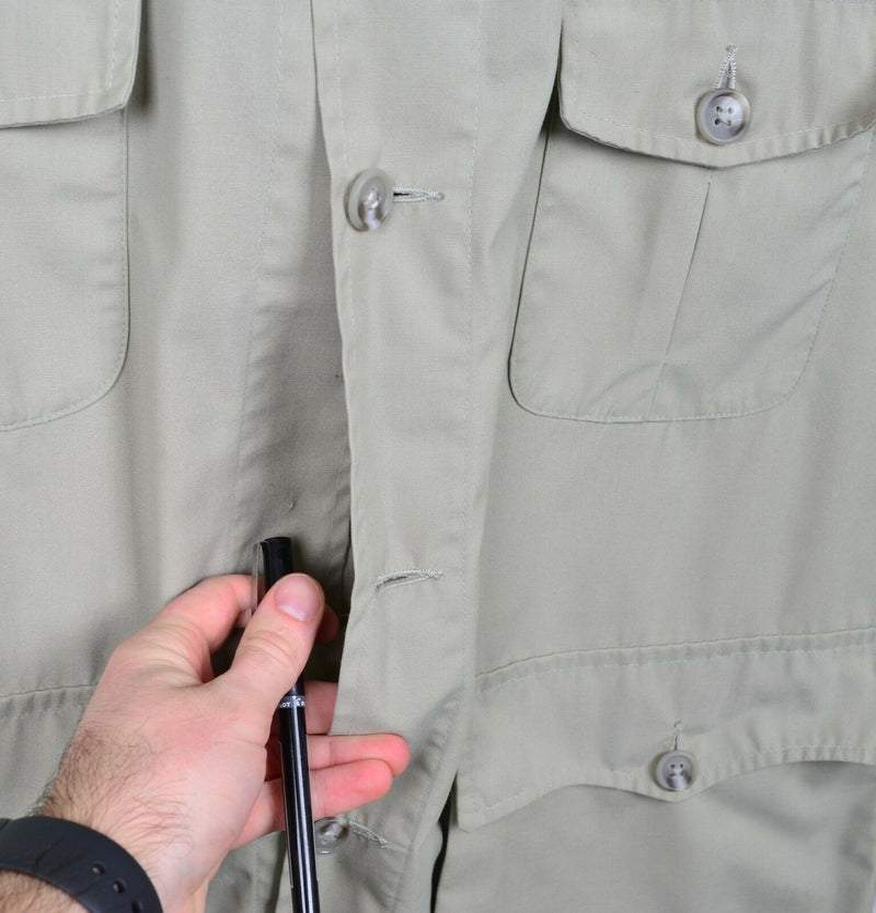 Vtg Abercrombie & Fitch Men's Sz 38 Safari Khaki Pockets Shirt Jacket