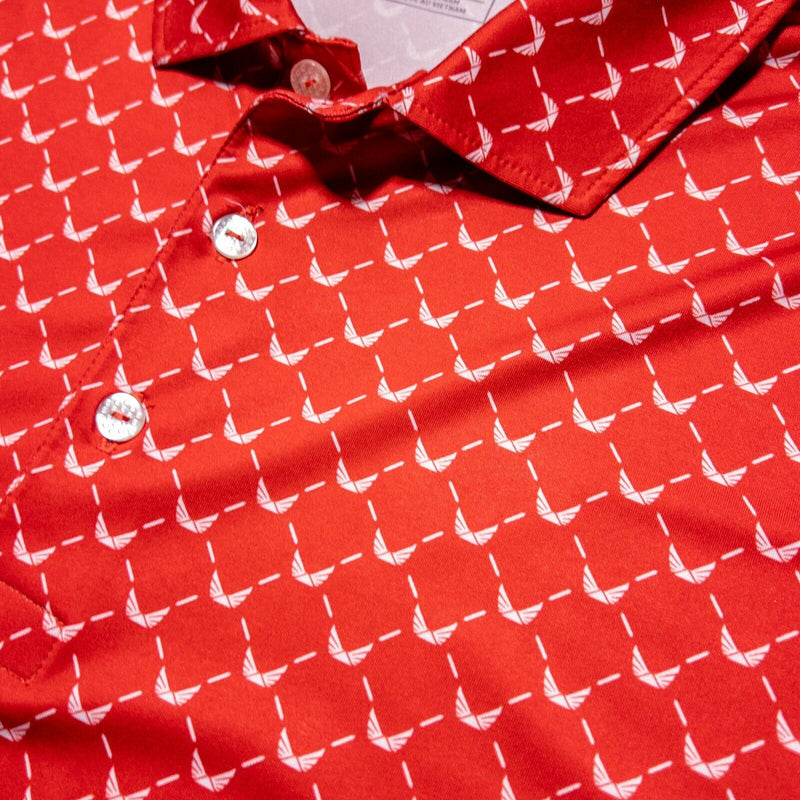 Puma Volition Polo Shirt XL Men's Golf Red Geometric Logo USA America Wicking