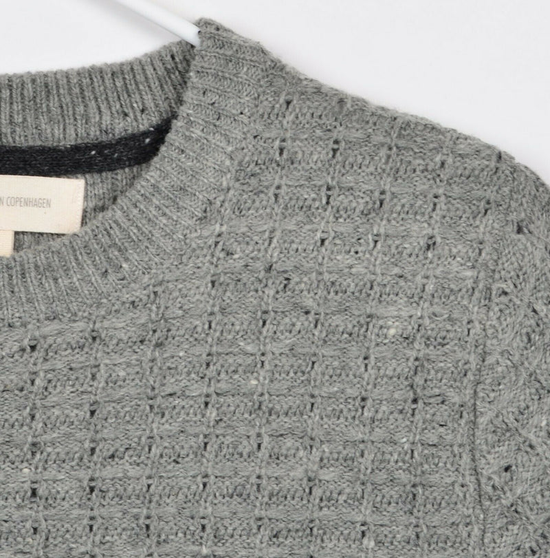 Frederik Andersen Copenhagen Men's Small Wool Blend Chunky Knit Gray Sweater