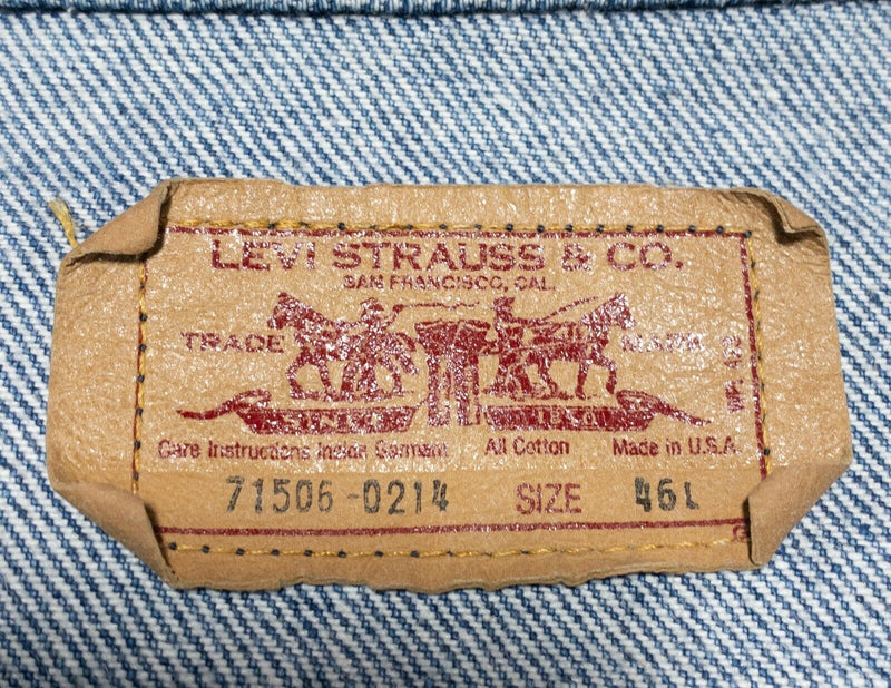 Levi's Vintage Made in USA Denim Trucker Jacket Red Tab Men's 46L 71506-0214
