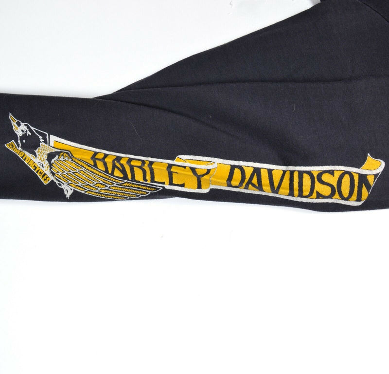 Vintage 80s Harley-Davidson Men's Large Eagle Logo The Knits Long Sleeve T-Shirt