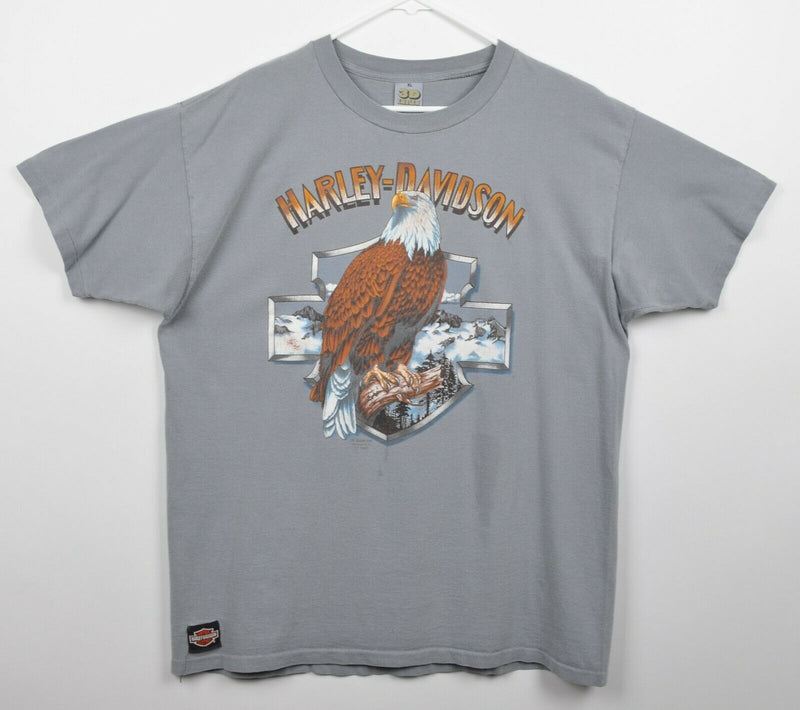 Vtg 1990 3D Emblem Men's Sz XL Harley-Davidson Eagle Chrome Shield Logo T-Shirt