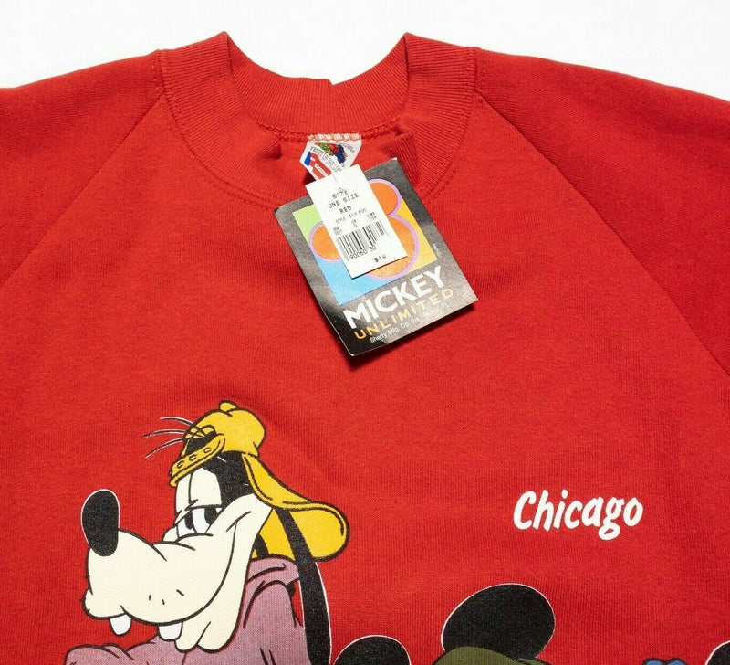 Disney Mickey Unlimited Vintage 90s Sweatshirt Gang Chicago Red Adult 2XL