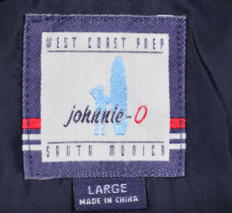 Johnnie-O Men's Sz Large Lined Navy Blue Full Zip Fleece Vest