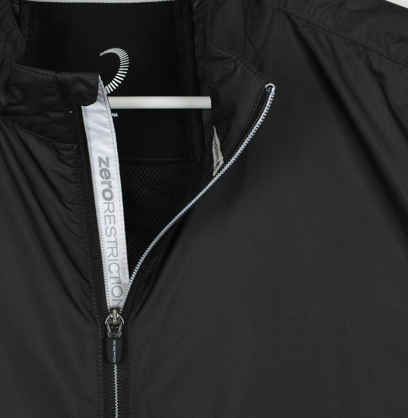 Zero Restriction Men's Large Solid Black Sleeveless Wind Rain Full Zip Golf Vest