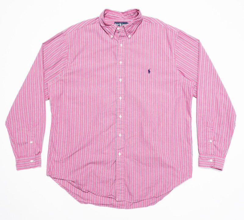 Polo Ralph Lauren 2XLT Long Sleeve Shirt Men's Classic Fit Pink Striped Button