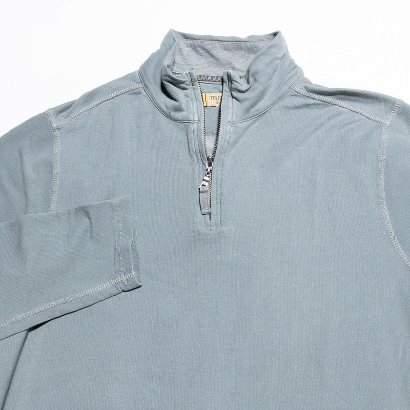 True Grit Sweater Men's Medium Pullover 1/4 Zip Sweatshirt Lyocell Cotton Blend