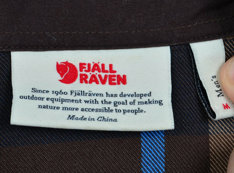 Fjallraven Men's Medium Comfort Fit "Fjallglim" Brown Plaid Flannel Shirt