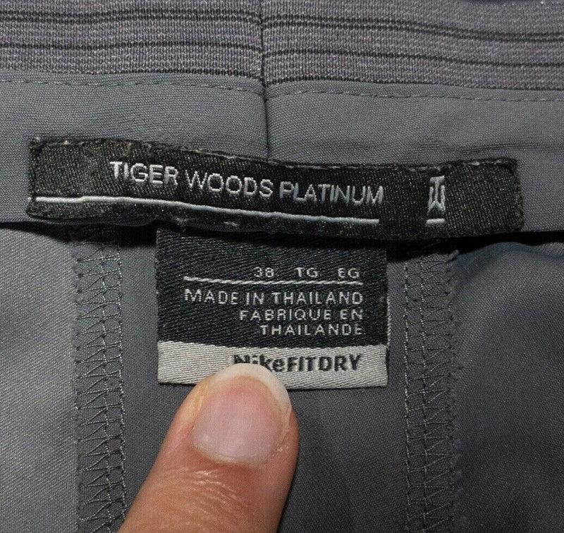 Tiger Woods Platinum Shorts 38 Men's Gray Dri-Fit Stretch Golf Sports