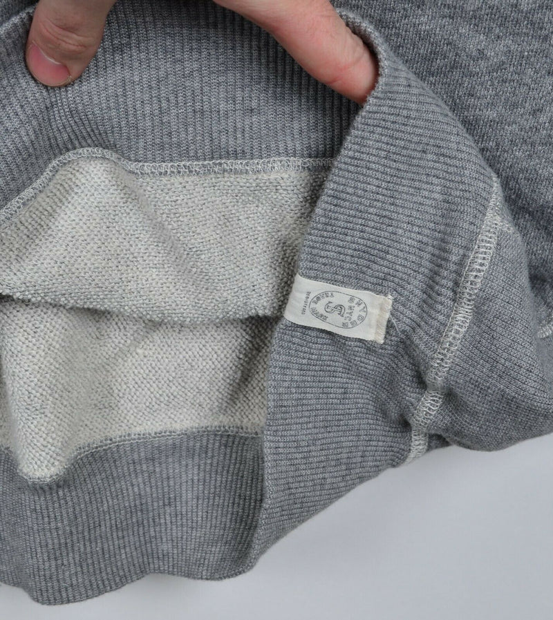 Todd Snyder Men's 2XL Heather Gray Elbow Pads Pullover Crew Neck Sweatshirt