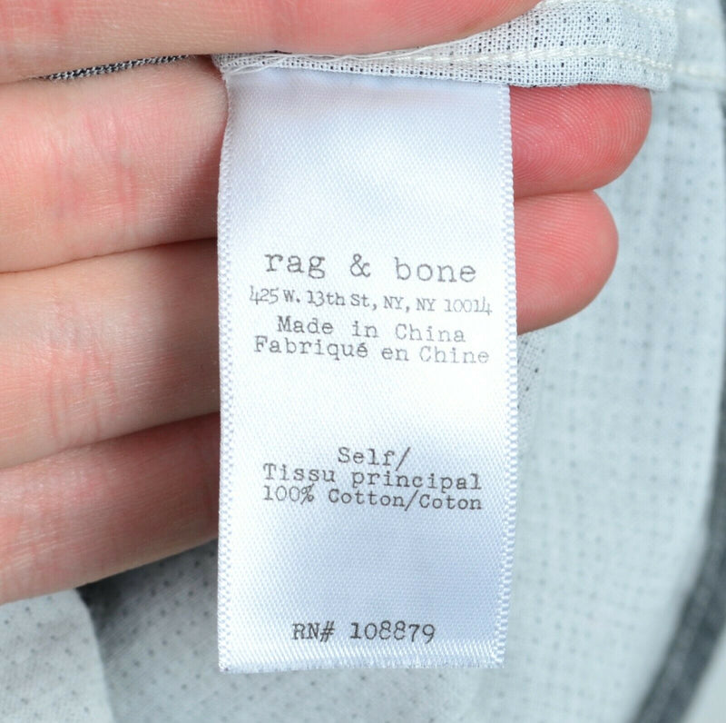Rag & Bone Men's XL Classic Fit Gray Short Sleeve Designer Button-Down Shirt