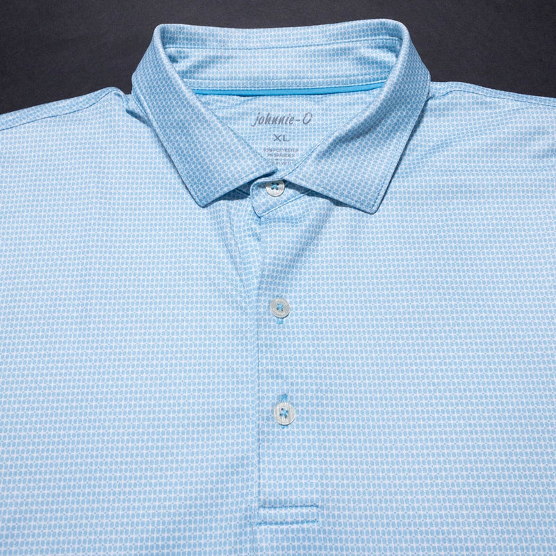 johnnie-O Prep-Formance Polo Men's XL Blue Geometric Golf Wicking Tanner