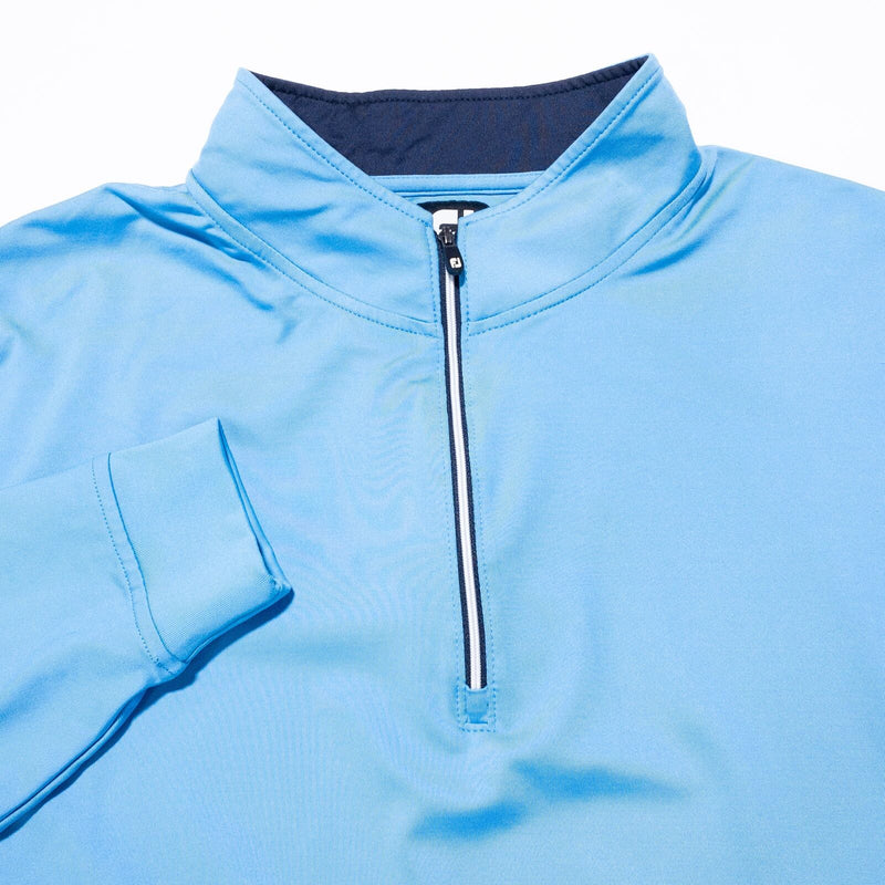 FootJoy 1/4 Zip Pullover Men's XL Golf Light Blue Nylon Wicking Activewear