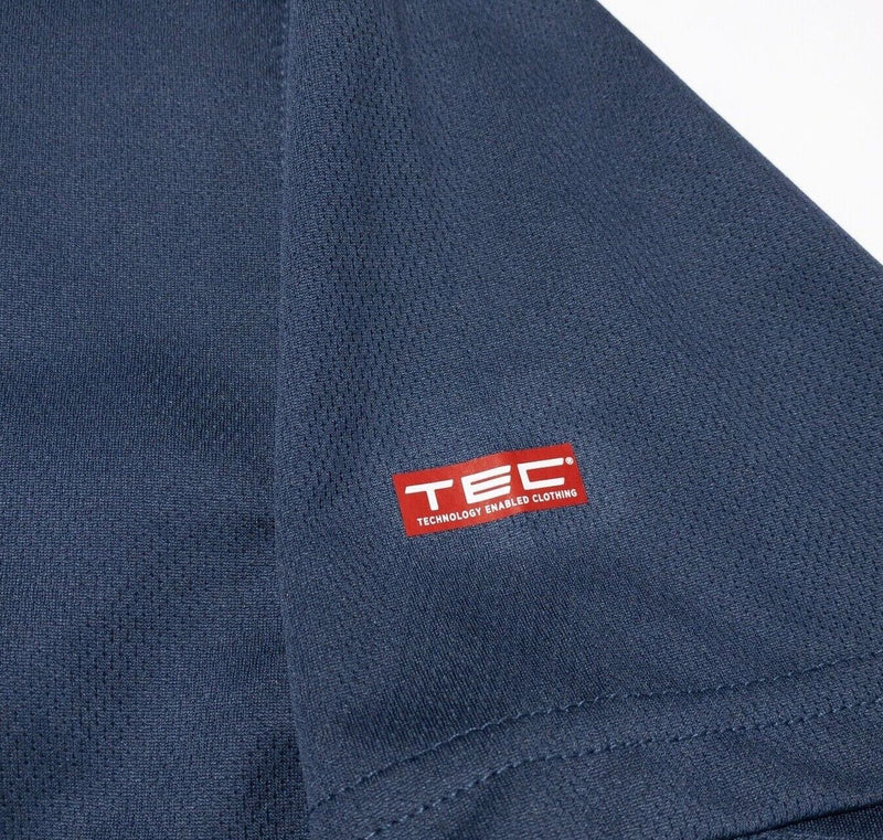 SCOTTeVEST T-Shirt Men's Large TEC Tech Enabled Blue Zipped Pocket Crew Neck