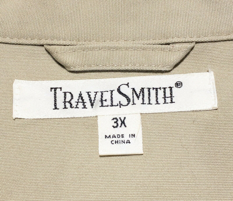 TravelSmith Women's Plus 3X Field Jacket Multi-Pocket Cargo Khaki Travel Safari