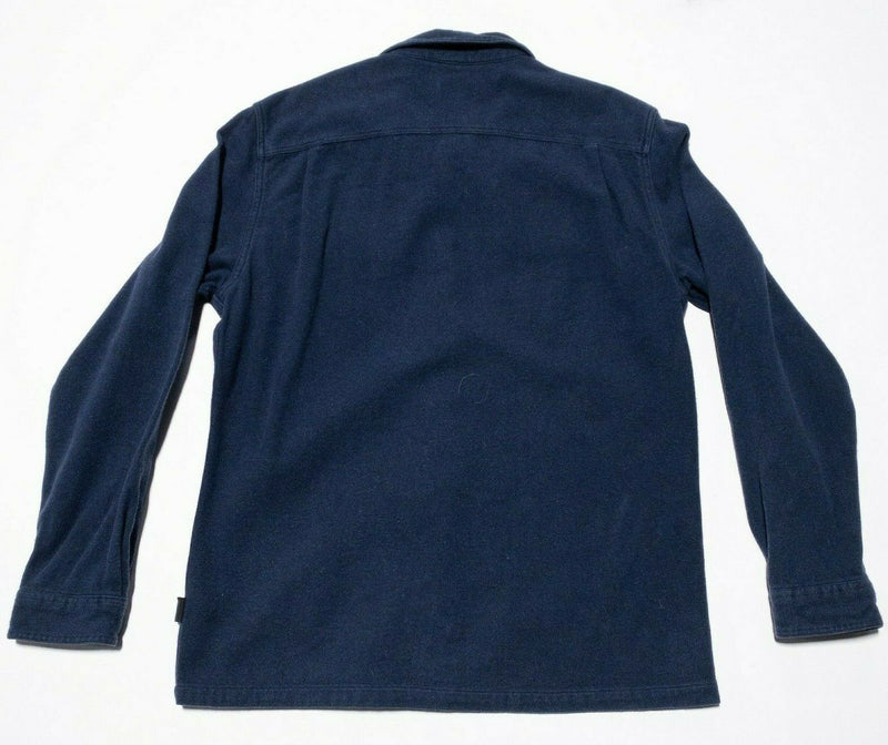 Patagonia Men's Long-Sleeved Fjord Flannel Shirt Solid Navy Blue Men's Medium