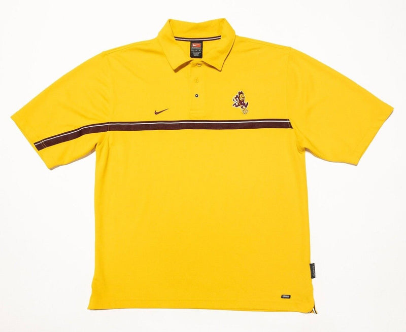 ASU Sun Devils Nike Team Men's Medium Golf Polo Dri-Fit Yellow Arizona State