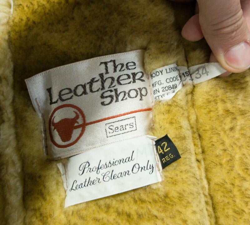 The Leather Shop Sears Men's 42 Shearling Sheepskin Marlboro Man 70s Ranch Coat