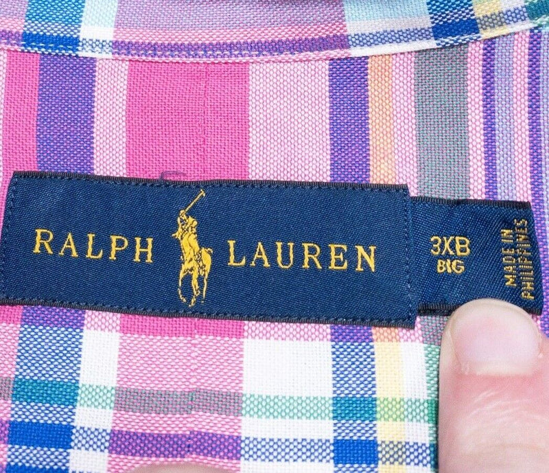 Polo Ralph Lauren 3XB Shirt Men's Big & Tall Pink Plaid Button-Down 3XL Big