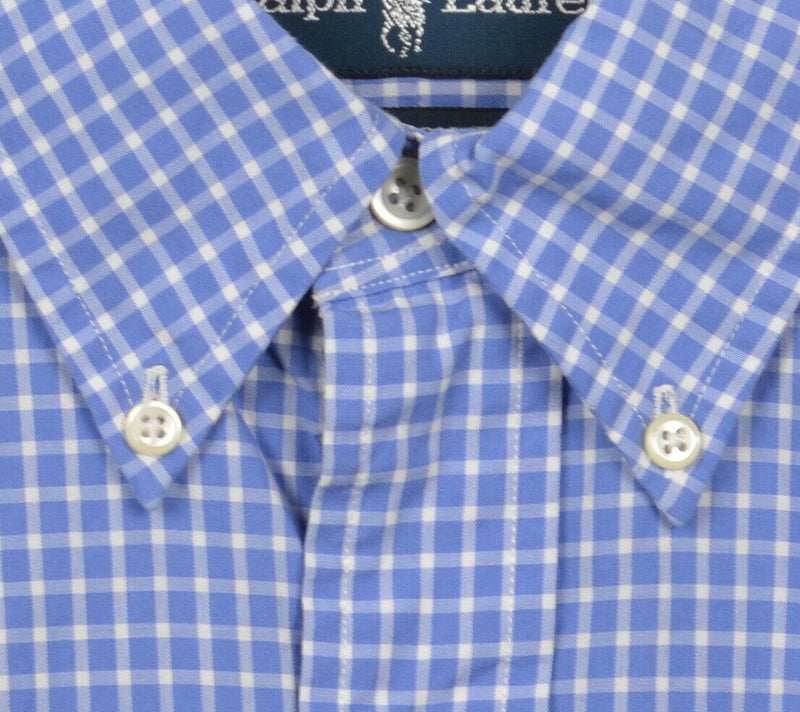 Polo Ralph Lauren Men's 17/XL Classic Fit Blue Plaid Check Button-Down Shirt