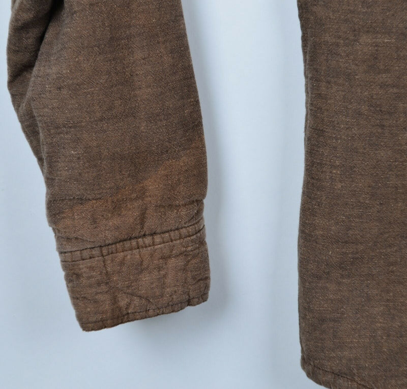 Patagonia Men's Small Hemp Blend Sherpa Lined Brown Cormac Shirt Jacket