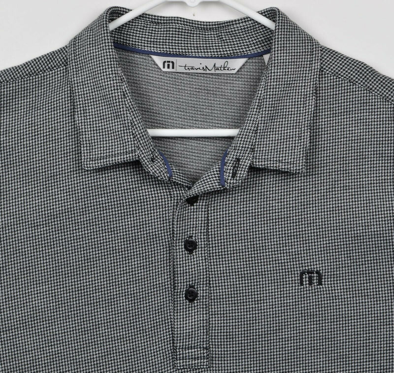 Travis Mathew Men's XL Houndstooth Plaid Cotton Polyester Blend Golf Polo Shirt