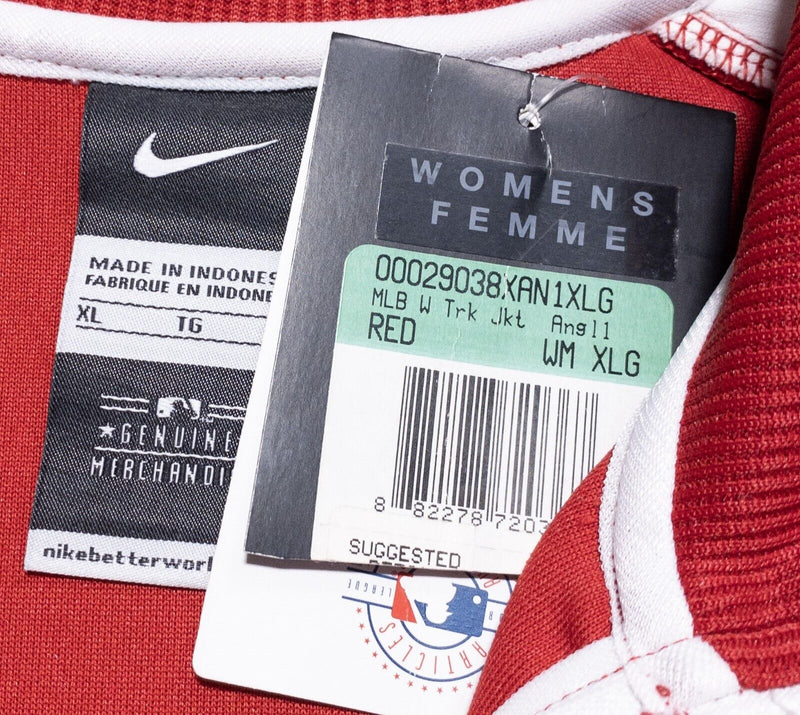 LA Angels Nike Jacket Women's XL Full Zip Track Los Angeles MLB Baseball Red