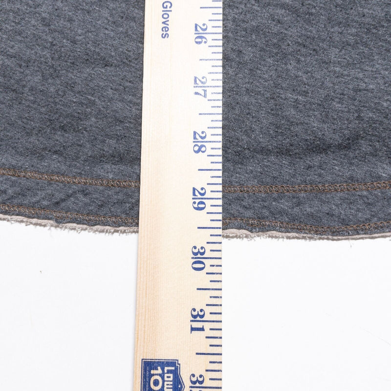 Carbon 2 Cobalt Henley Shirt Mens Large Kinetic Raw Edge Long Sleeve Gray Cotton