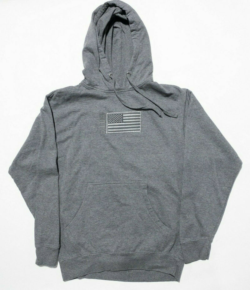 5.11 Tactical Men's Medium USA Flag Gray American Pullover Hoodie Sweatshirt