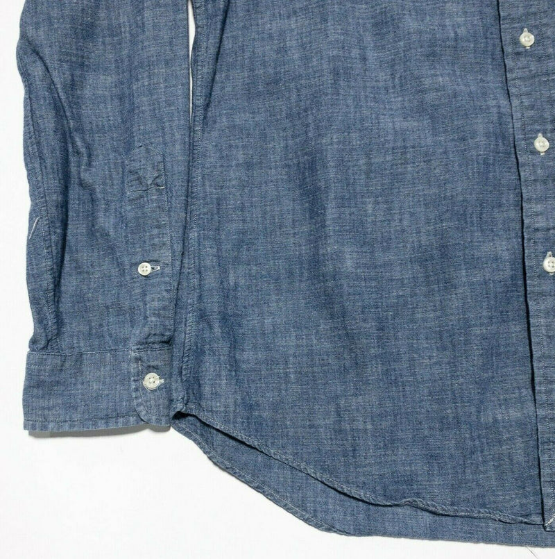 Polo Ralph Lauren Blue Chambray Denim Look Button-Down Shirt Blue Men's Medium