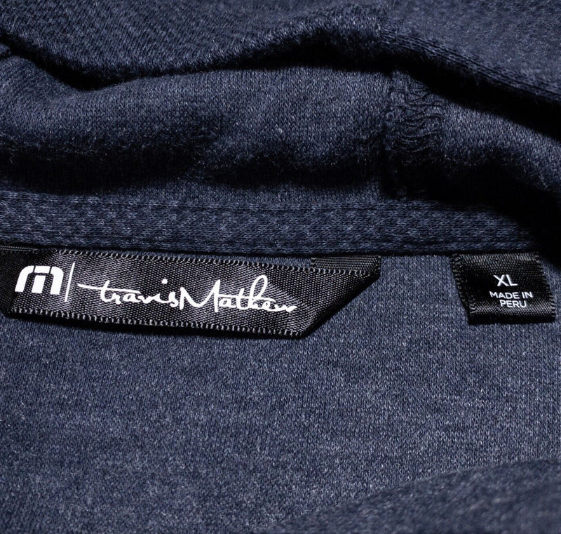 Travis Mathew Hoodie Men's XL Golf Sweatshirt Cotton Blend Long Sleeve Navy Blue