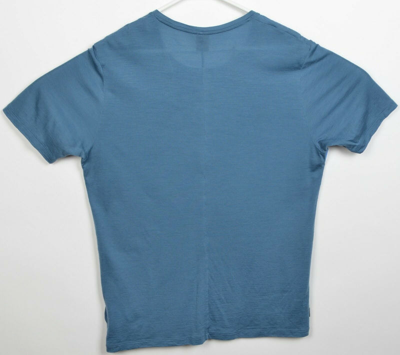 Icebreaker Merino Men's Large Wool Lyocell Blend Blue Pocket Crew T-Shirt