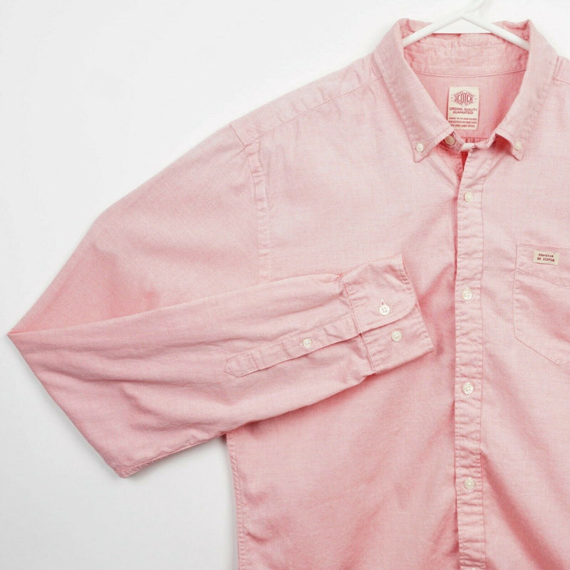 Scotch & Soda Men's Medium Solid Light Pink Long Sleeve Button-Down Shirt