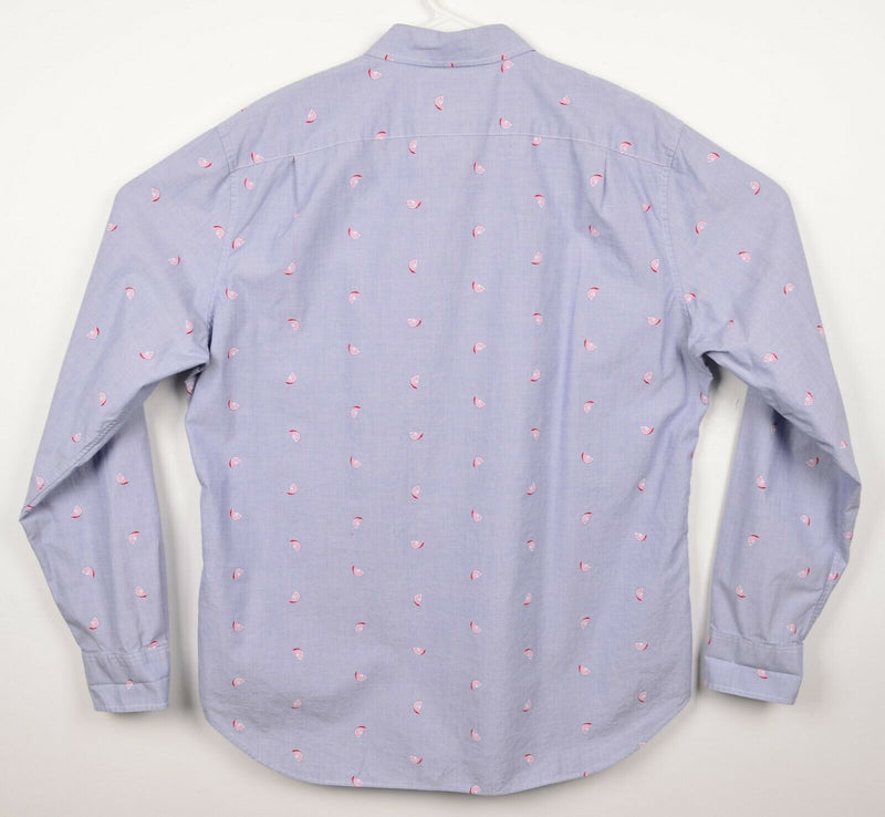 Bonobos Men's XL Slim Fit Fruit Pattern Blue Long Sleeve Button-Down Shirt