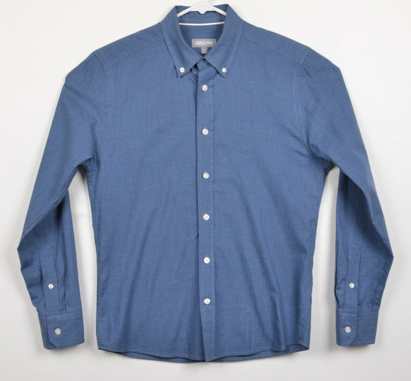 Ash & Erie Men's XS (Extra Small) Solid Blue Long Sleeve Button-Down Shirt